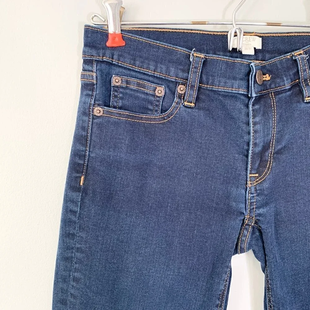 J.Crew Stretch Straight Leg Jeans Dark Wash Indigo Blue Women's‎ 26